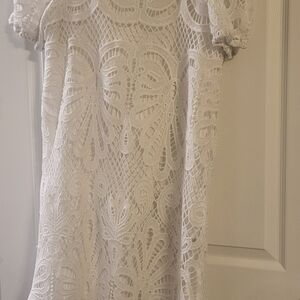 SHEIN White Lace Midi Dress